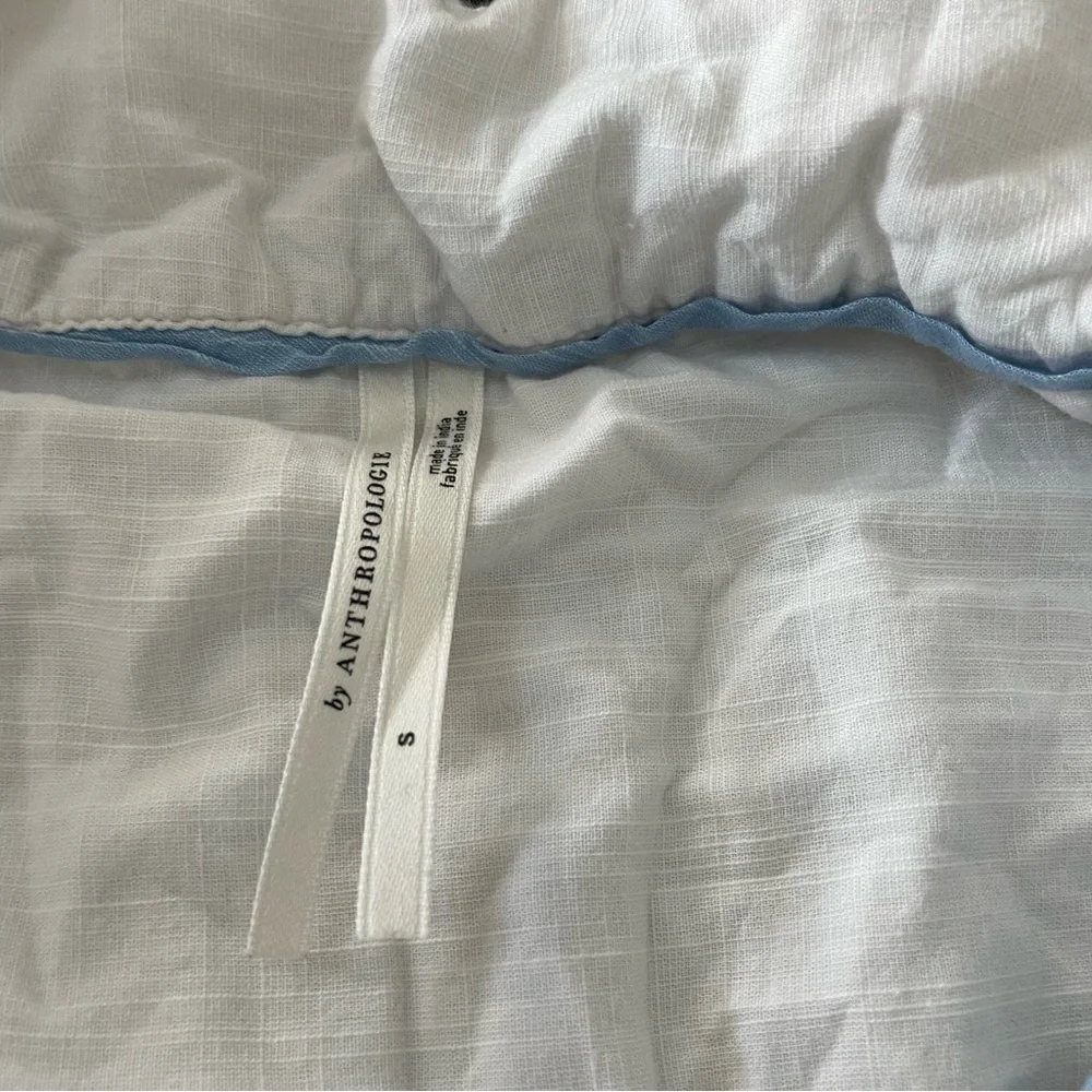 Anthropologie Cezzane Blue And White Striped Eyelet Dress - Picture 6 of 7